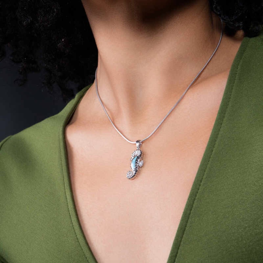 Marahlago Seahorse Larimar Necklace